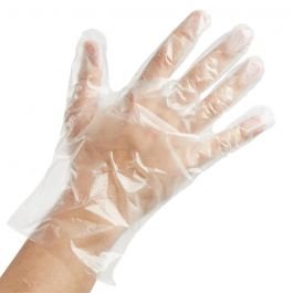 GC Powder-Free Clear Non-Stick Food Service / Sushi Gloves (Micro-Embossed CPE), Large - 1 case (2000 piece)