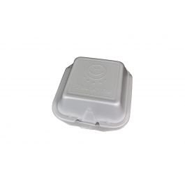 TL 6'' x 6" x 2.75" White Foam Hinged-Lid Container - 1 case (360 piece)