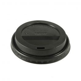 10-24 oz Black Plastic Sipper Lid For Paper Hot Cups - 1 case (1000 piece)