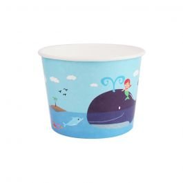 YOCUP 16 oz Waterworld Cold/Hot Paper Food Container - 1000/Case