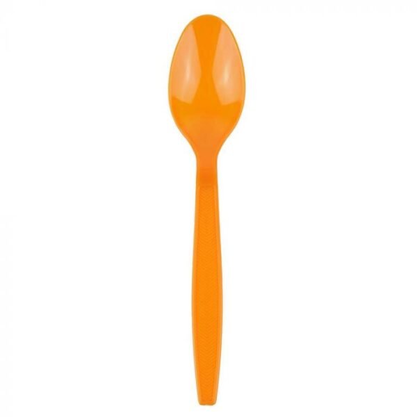 Orange Heavyweight Plastic Spoon With Textured Handle - 1 case (1000 piece)