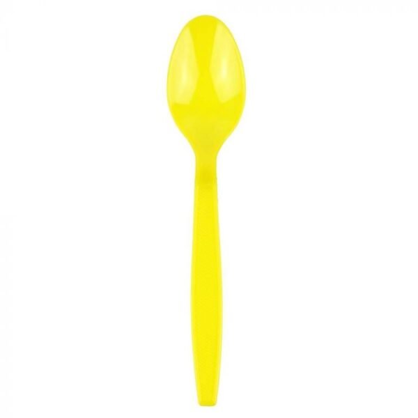 Yellow Heavyweight Plastic Spoon With Textured Handle - 1 case (1000 piece)