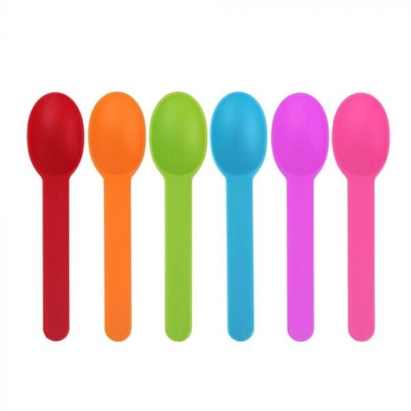 Premium Plastic Wide Handle Spoon, Assorted 5 Colors - 1 case (1000 piece)