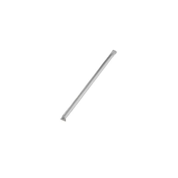 GF 7.75'' Jumbo (6mm) Clear Paper-Wrapped Plastic Straw with Flat Tip - 1 case (9600 piece)