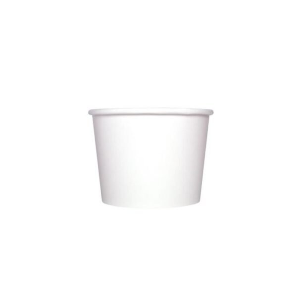 8 oz Solid White Cold/Hot Paper Food Container - 1 case (95mm) (1000 piece)