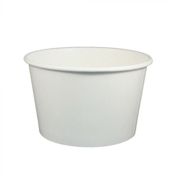 24 oz Solid White Cold/Hot Paper Food Container - 600/Case