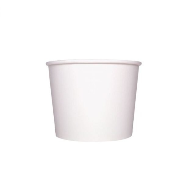 32 oz Solid White Cold/Hot Paper Food Container - 600/Case