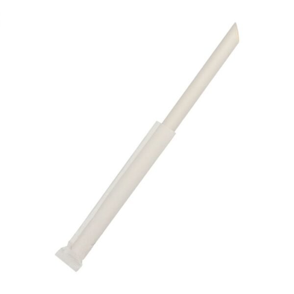 9" Colossal (11mm) White Paper-Wrapped Straw w/Spike Tip - 2000/Case