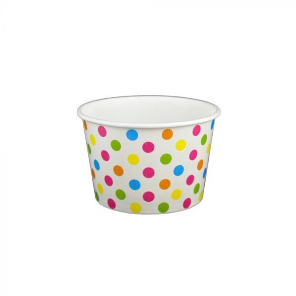 8 oz Polka Dot Rainbow Cold/Hot Paper Food Container - 1 case (1000 piece)