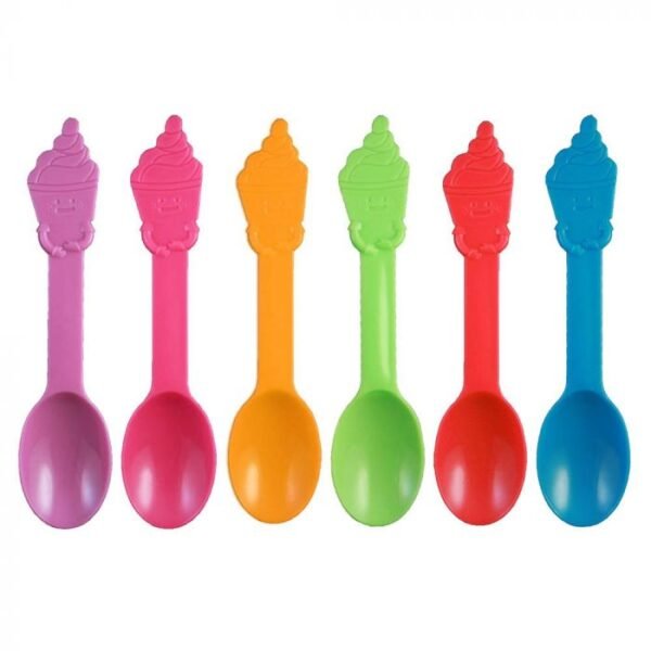 Assorted PP Plastic Swirl Spoon (5 Colors) - 1 case (1000 piece)