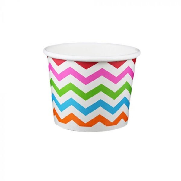 12 oz Chevron Rainbow Cold/Hot Paper Food Container - 1 case (1000 piece)