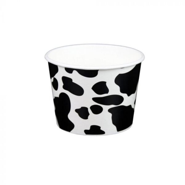 12 oz Dairy Print Cold/Hot Paper Food Container - 1 case (1000 piece)