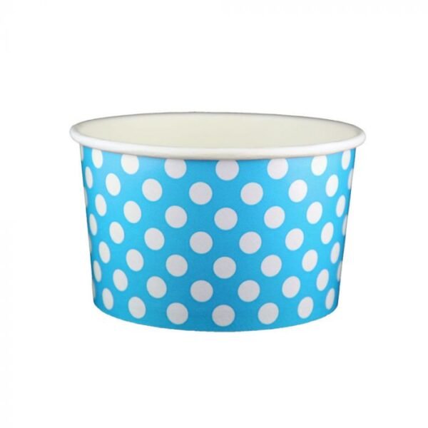 20 oz Polka Dot Blue Cold/Hot Paper Food Container - 600/Case