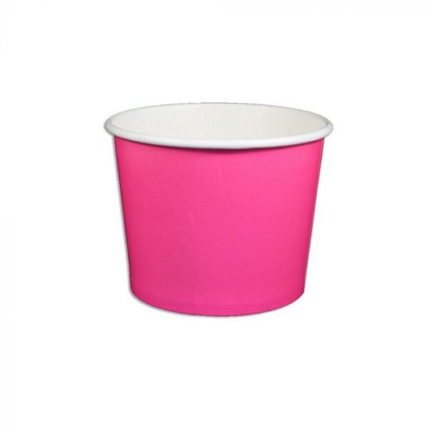 12 oz Solid Pink Cold/Hot Paper Food Container - 1 case (1000 piece)