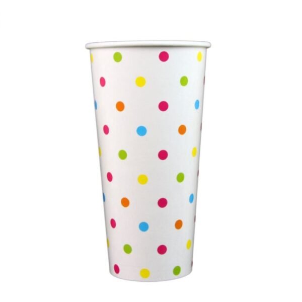 22 oz Polka Dot Rainbow Paper Cold Cup - 1 case (1000 piece)