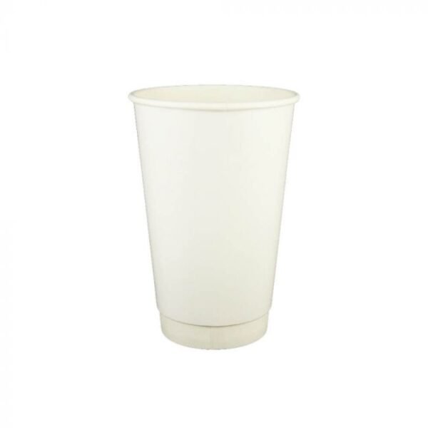 16 oz White Double Wall Paper Hot Cup - 1 case (500 piece)