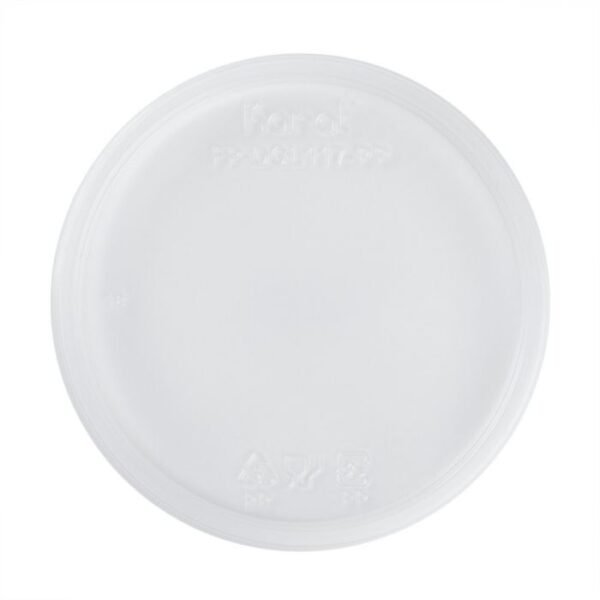 KR Clear PP Plastic Flat Lid for 8-32 oz Lightweight Round Deli Container - 500/Case