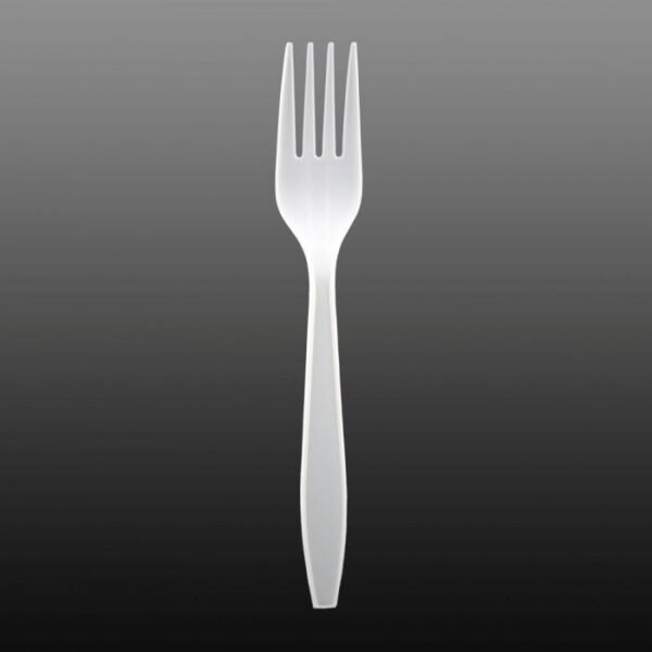 Heavyweight 6.75" White Plastic Fork - 1 case (1000 piece)
