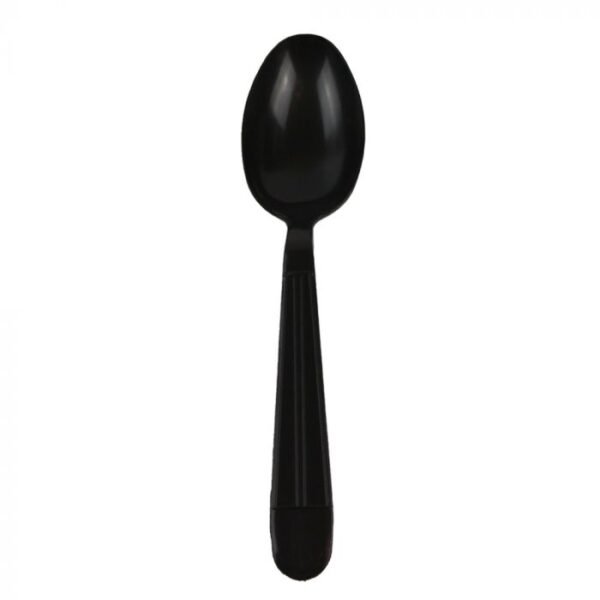 Black Heavyweight Spoon Individually Wrapped - PP, 6.3" - 1000/Case