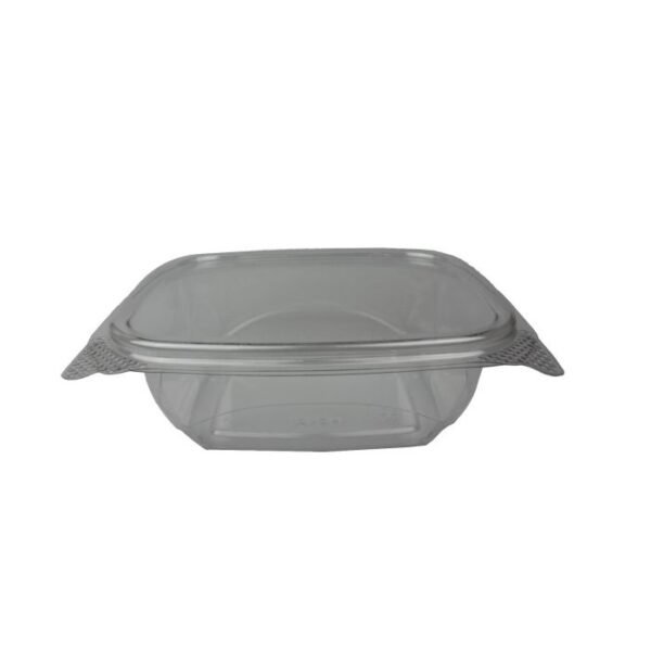 12 oz / 6" x 5.5" x 2" Clear PET Plastic Hinged-Lid Deli Container - 1 case (200 piece)