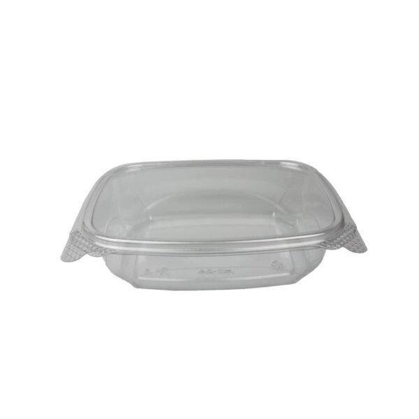 24 oz / 6" x 7.3" x 1.8" Clear PET Plastic Hinged-Lid Deli Container - 1 case (200 piece)