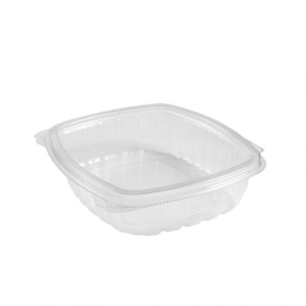 24 oz Clear PET Plastic Hinged-Lid Deli Container - 1 case (200 piece)