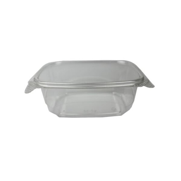KR 32 oz / 4" x 7.4" x 2.6" Clear PET Plastic Hinged-Lid Deli Container - 1 case (200 piece)