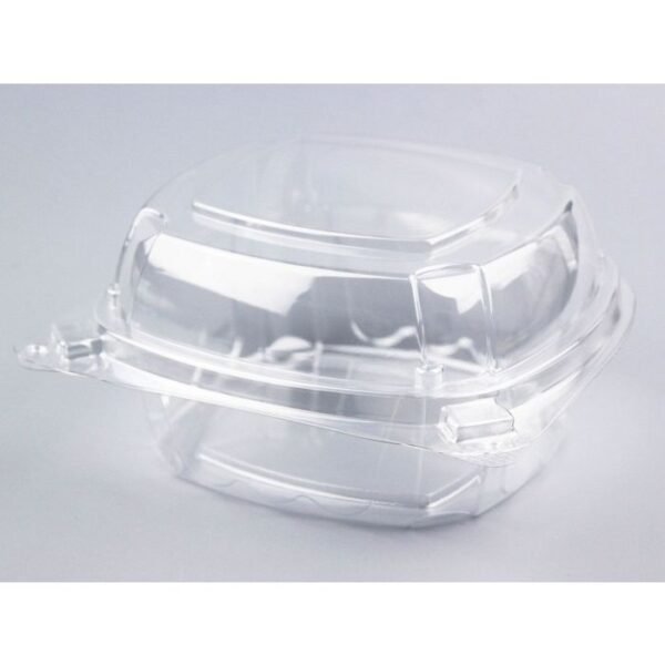 6'' x 6" x 3" Clear PET Plastic Hinged-Lid Take Out Container - 1 case (360 piece)