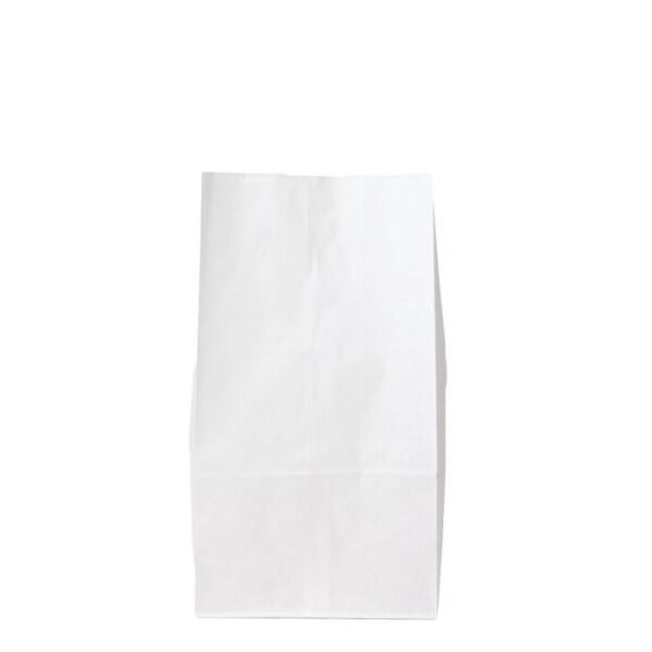 12# White Paper Grocery Bag (7 x 4.5 x 13.75 in) - 1 case (500 piece)