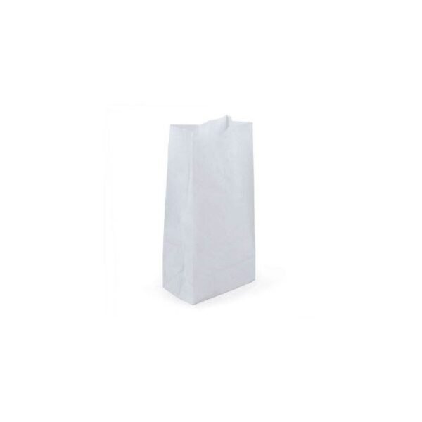 4# White Paper Grocery Bag (5 x 3 x 9 13/16 in) - 1 case (500 piece)