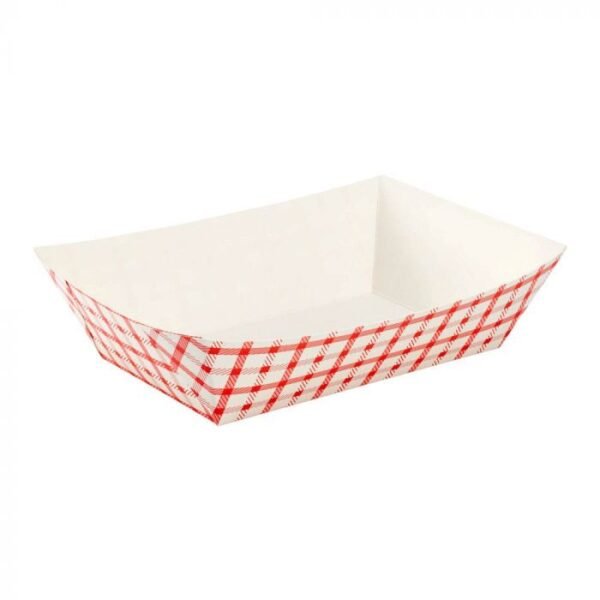 KR 5 lb (8.1"x5.8"x2.3") Red Shepherd's Check Food Tray - 1 case (500 piece)