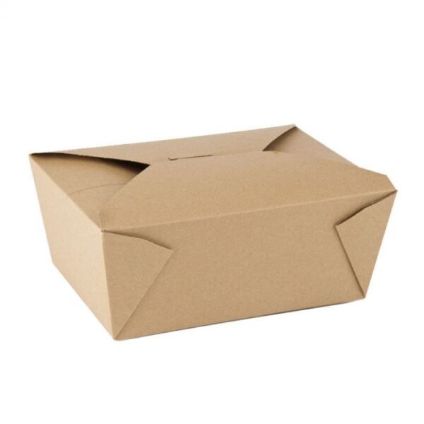 #4 Kraft Microwavable Folded Paper Take Out Container (8.75" x 6.5" x 2.5") - 1 case (160 piece)