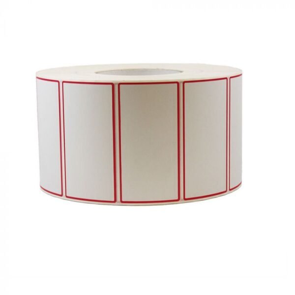 4" X 2" Red Frame Thermal Label, 3000/Roll - 1 case (4 roll)