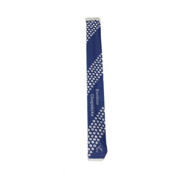 9'' Envelope Wrapped Twin-Style Bamboo Chopsticks, Blue Print - 1000/Case