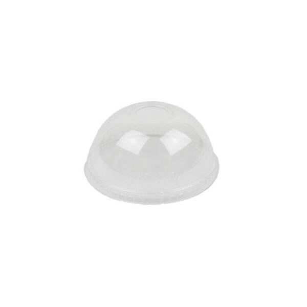 KR PET Dome Lids for 12-24oz PET Cup (98mm w/Hole) - 1000/Case