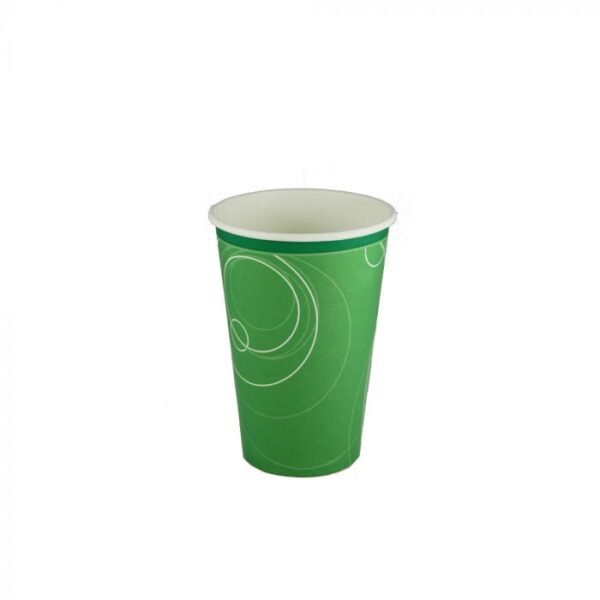12 oz Ripple Green Paper Cold Cup - 1 case (1000 piece)