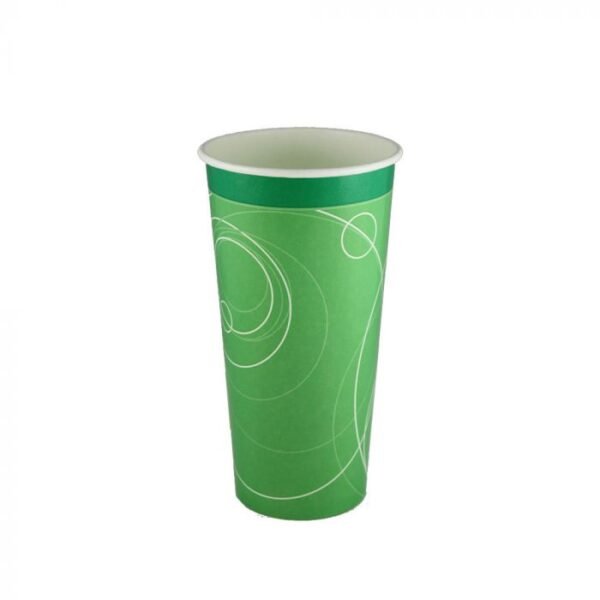 22 oz Ripple Green Paper Cold Cup - 1 case (1000 piece)