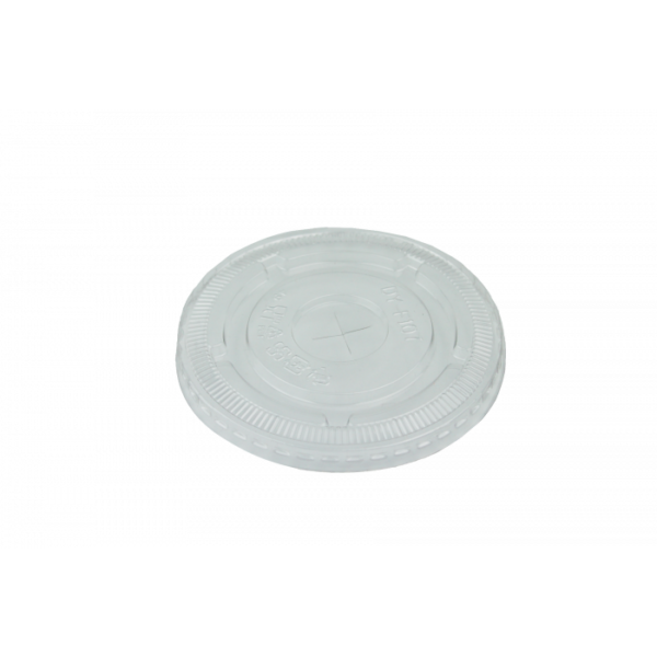 32 oz Clear Plastic Flat Lid With X-Slot For PET Plastic Cups (107mm) - 1 case (600 piece)