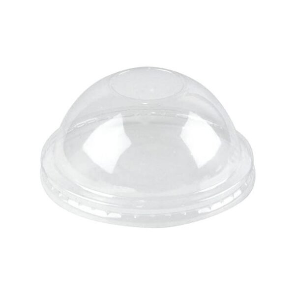 4 oz Clear Plastic Dome Lid With No Hole For Cold/Hot Paper Food Containers - 1000/Case