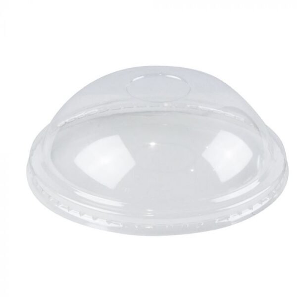 20 oz Clear Plastic Dome Lid With No Hole For Cold/Hot Paper Food Containers - 600/Case