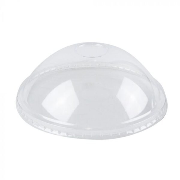 24-32 oz Clear Plastic Dome Lid With No Hole For Cold/Hot Paper Food Containers - 600/Case