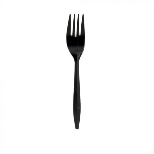 Black Medium Weight Forks, 5.9" Individually Wrapped - 1000/case (bulk)