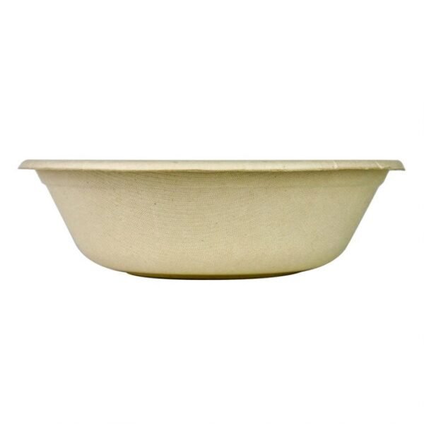 YOCUP 32oz 8" Natural/Tan Compostable Sugarcane Bagasse Round Bowl - 300/Case