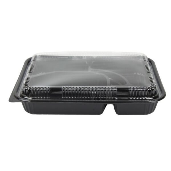Yocup #306 Black 5-Compartment Bento Box - 1 case (200 piece)